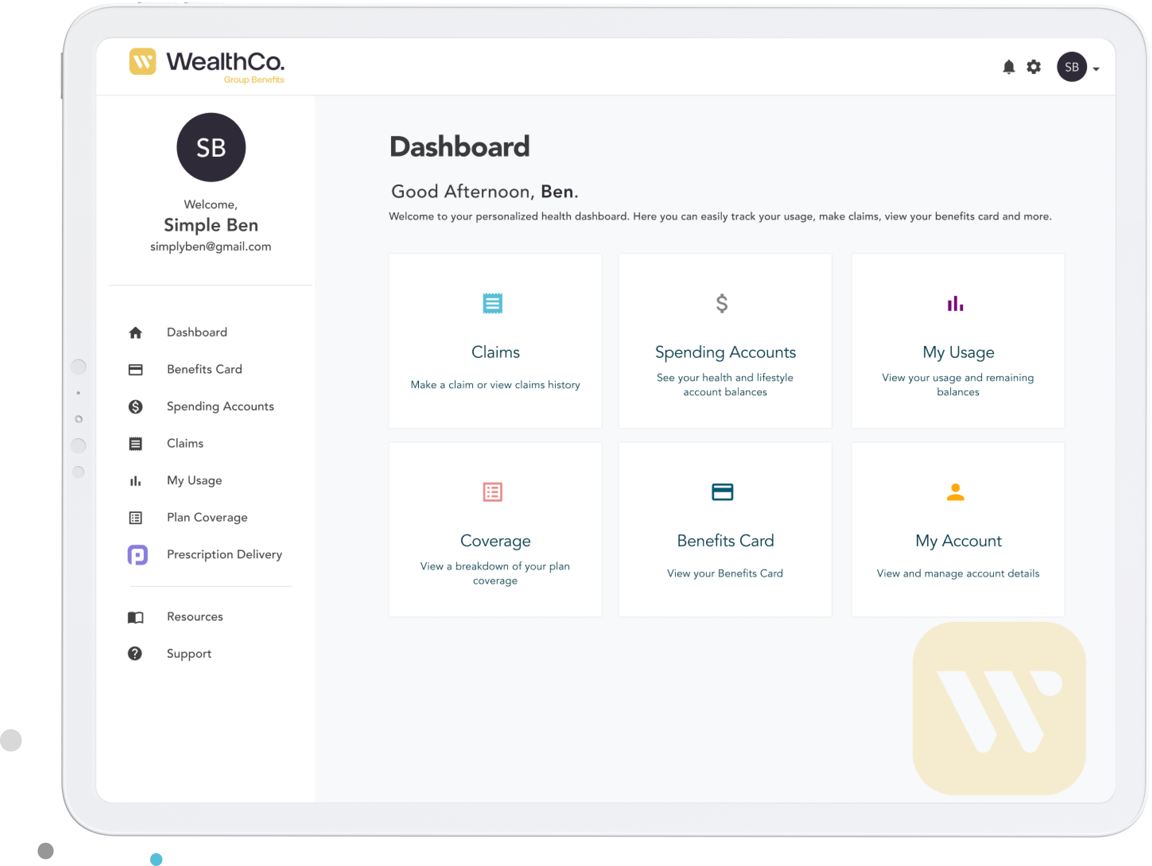 WealthCo. White Labelled Portal